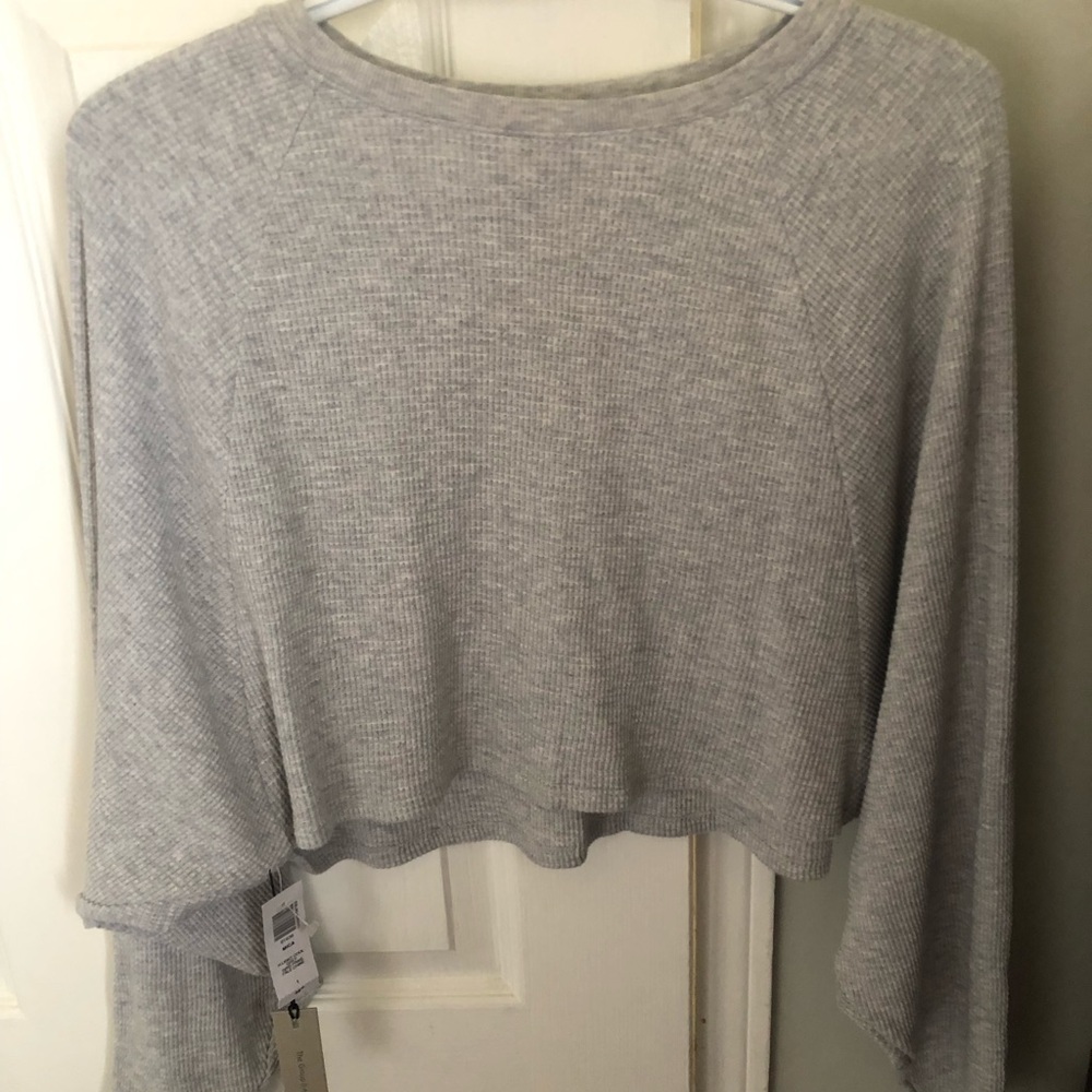 Babaton Cropped Mike Sweater Light Grey